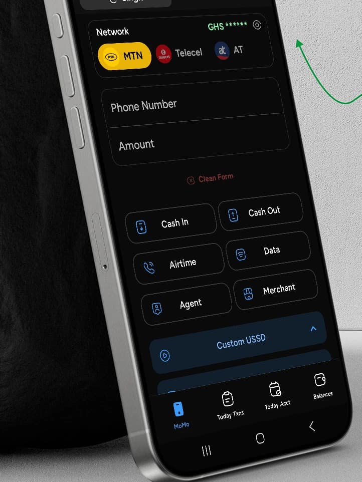 A phone showing the Cedipoint Home screen, leaning against a wall