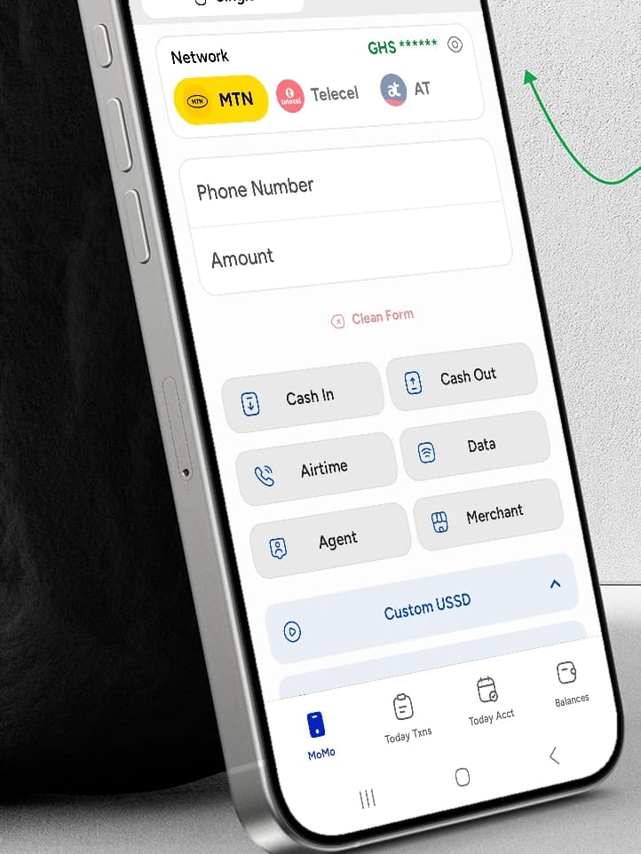 A phone showing the Cedipoint Home screen, leaning against a wall